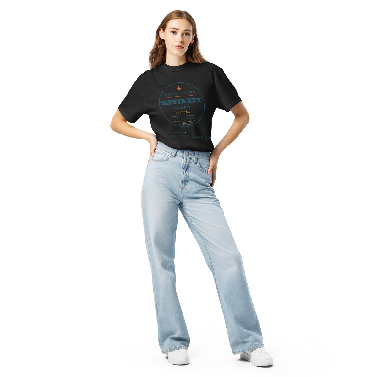 Local Legend Tee, Siesta Key, worn front view