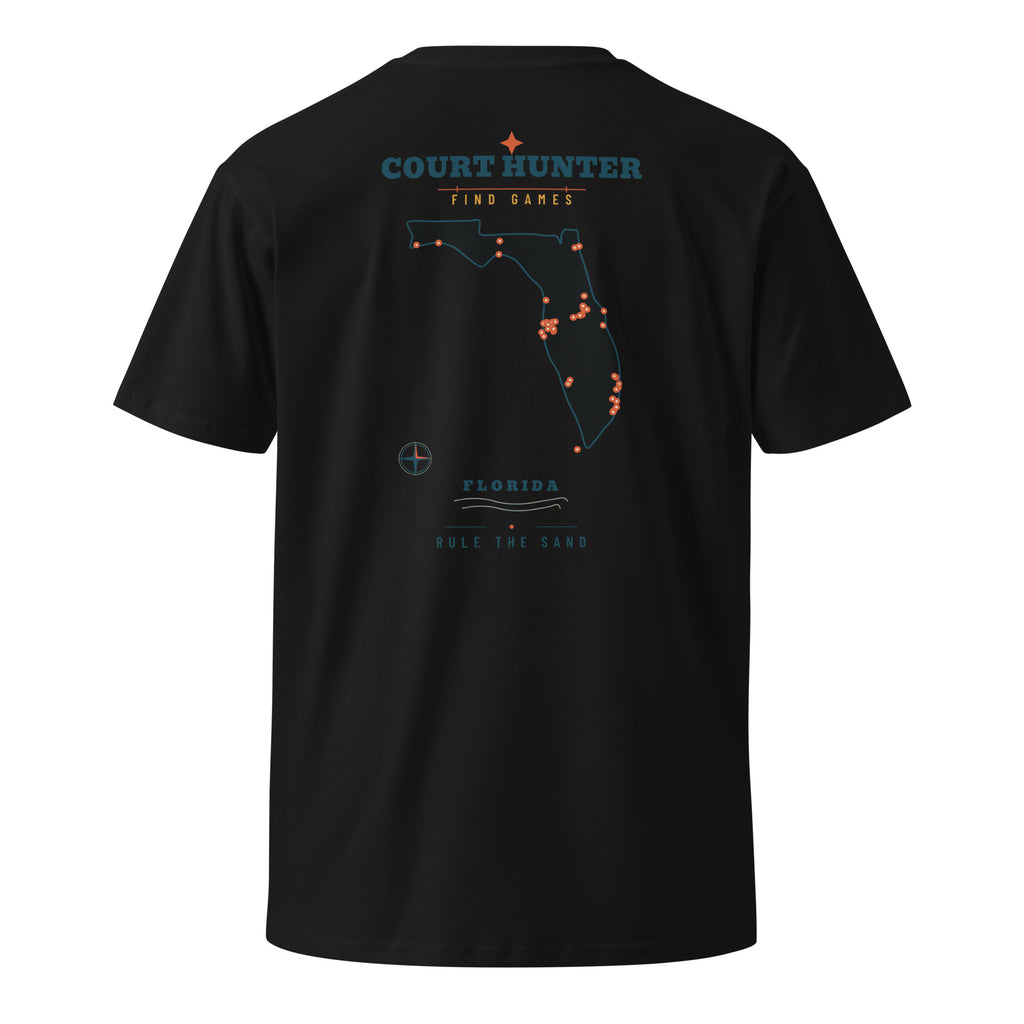 Court Hunter Tee, Florida map back print