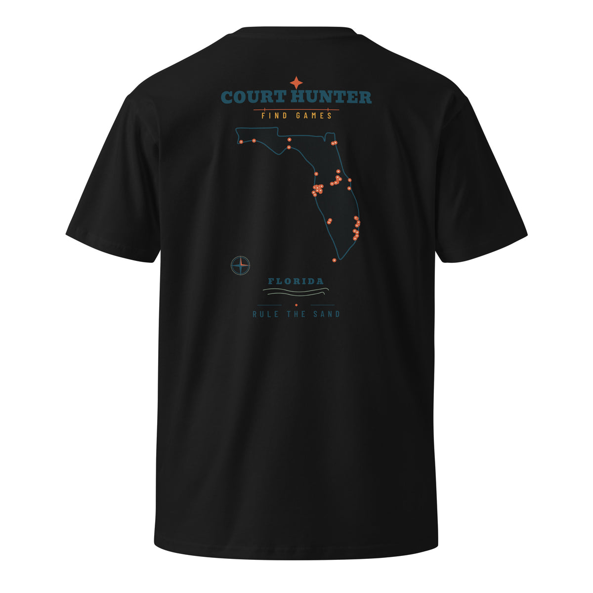 Court Hunter Tee, Florida map back print